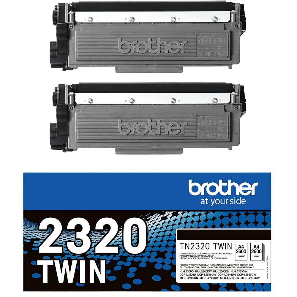 Original Brother TN-2320 Toner Schwarz bis zu 5200 Seiten 2er-Pack