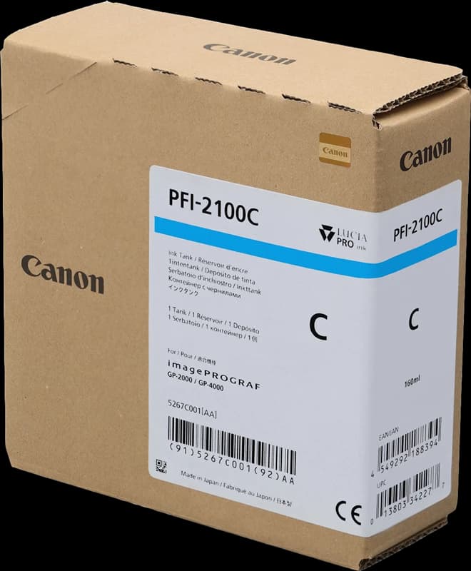 Original Canon PFI-2100c / 5267C001 Tinte Cyan 160ml