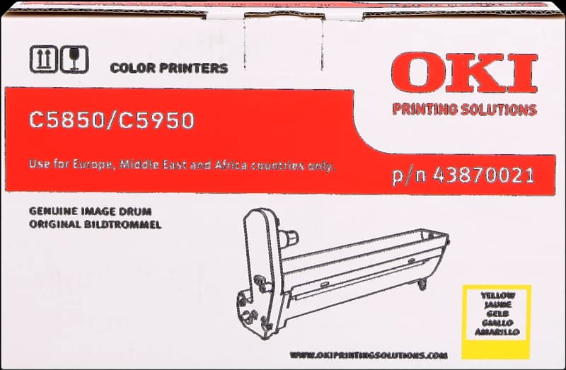 Original OKI 43870021 / C5850/5950 Bildtrommel (Drum-Unit) Gelb bis zu 20000 Seiten