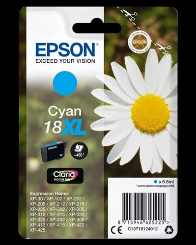 Original Epson C13T18124012 / 18 XL Tinte Cyan bis zu 450 Seiten