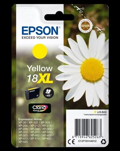 Original Epson C13T18144012 / 18 XL Tinte Gelb bis zu 450 Seiten