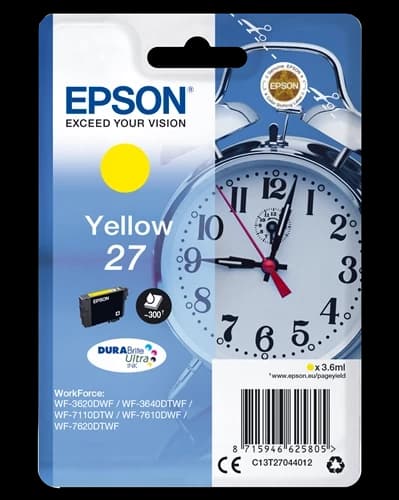 Original Epson C13T27044012 / 27 Tinte Gelb bis zu 300 Seiten