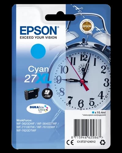 Original Epson C13T27124012 / 27 XL Tinte Cyan bis zu 1100 Seiten