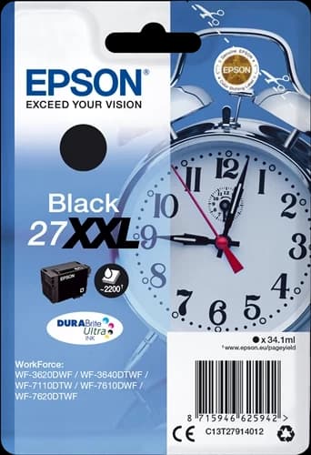 Original Epson C13T27914012 / 27 XXL Tinte Schwarz bis zu 2200 Seiten