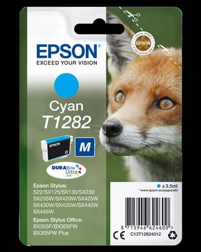 Original Epson T1282 / C13T12824012 Tinte Cyan bis zu 175 Seiten 4ml
