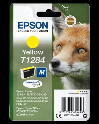 Original Epson T1284 / C13T12844012 Tinte Gelb bis zu 225 Seiten 4ml