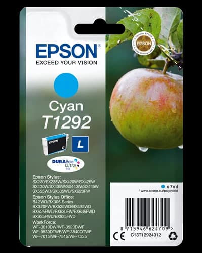 Original Epson T1292 / C13T12924012 Tinte Cyan bis zu 460 Seiten 7ml