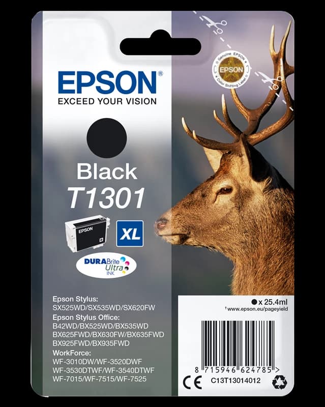 Original Epson T1301 XL / C13T13014012 Tinte Schwarz bis zu 945 Seiten