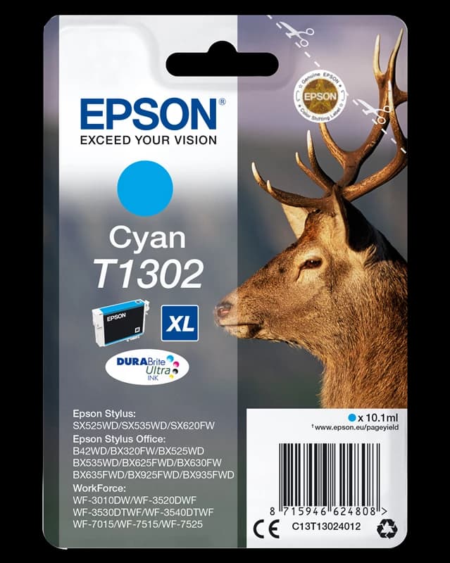 Original Epson T1302 / C13T13024012 Tinte Cyan bis zu 755 Seiten