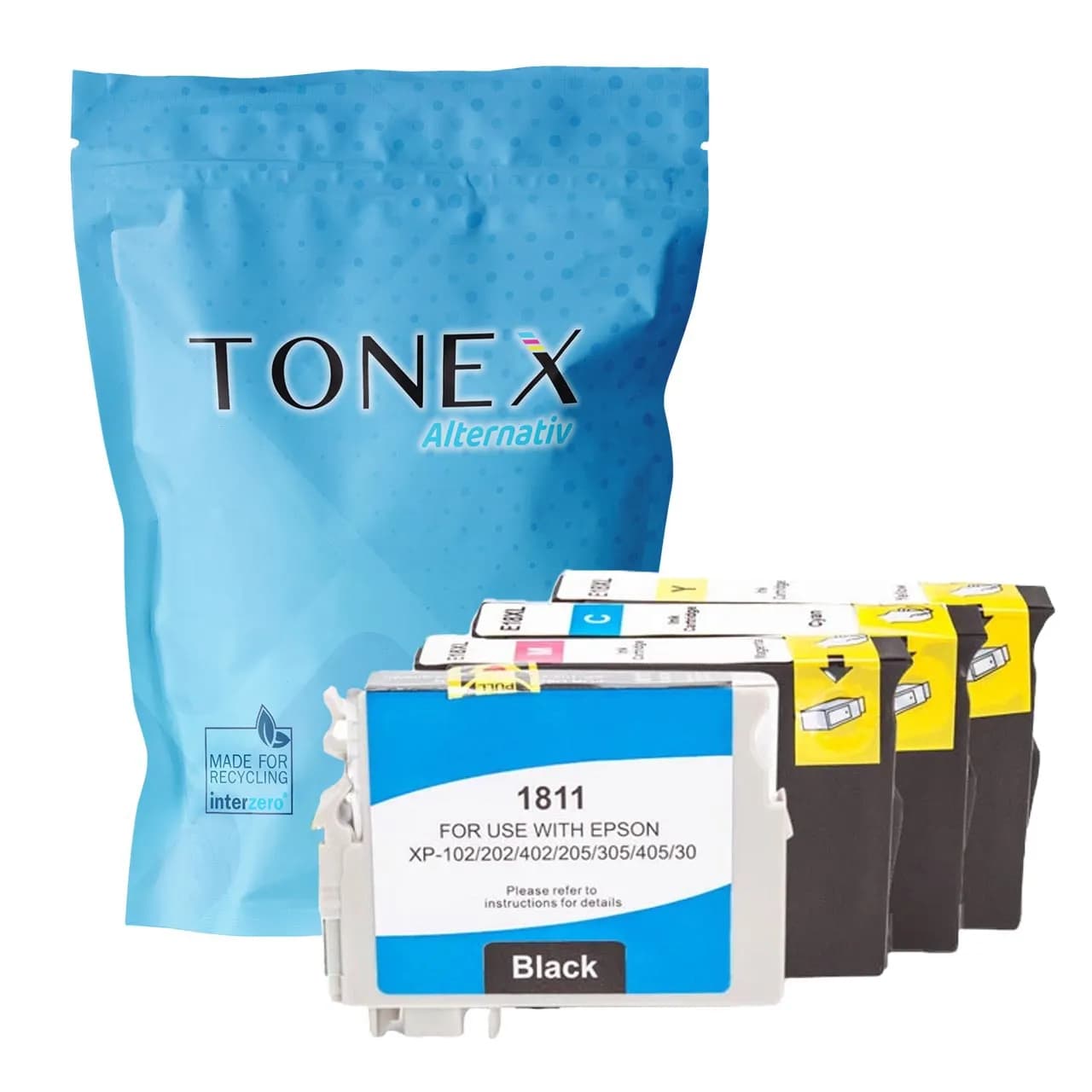 TONEX alternativ für Epson 18XL / T1816 Tinte Schwarz Cyan Magenta Gelb 45ml Multipack