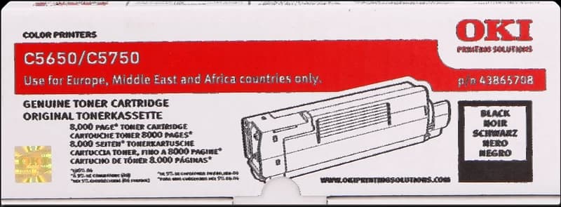 Original OKI 43865708 Toner Schwarz bis zu 8000 Seiten