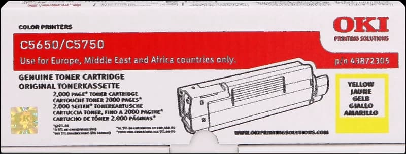 Original OKI 43872305 Toner Gelb bis zu 2000 Seiten