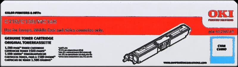 Original OKI 44250719 / C110/130 Toner Cyan bis zu 1500 Seiten