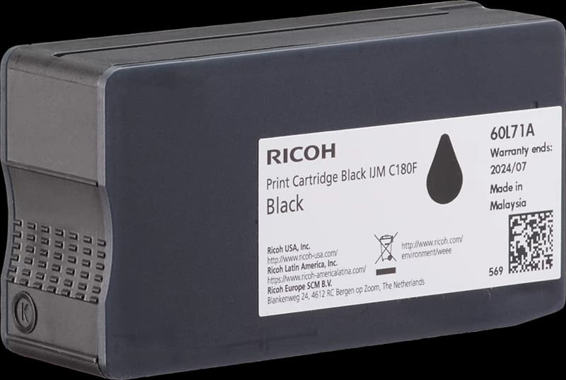 Original Ricoh 408517 / IJM C180F Tinte Schwarz bis zu 2000 Seiten
