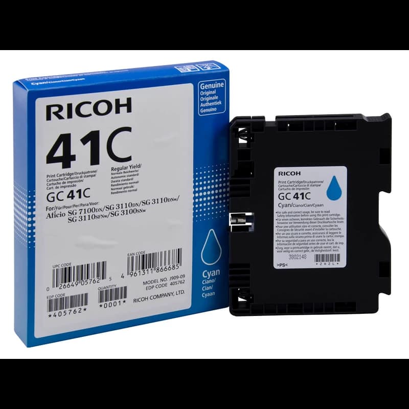 Original Ricoh GC41C / 405762 Tinte Cyan bis zu 2200 Seiten
