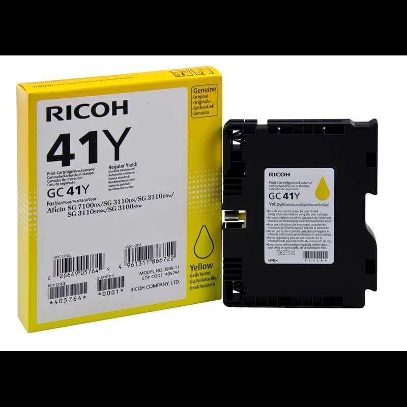 Original Ricoh GC41Y / 405764 Tinte Gelb bis zu 2200 Seiten