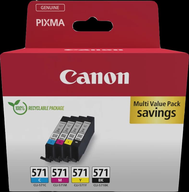 Original Canon CLI-571 / 0386C008 Tinte Schwarz Cyan Magenta Gelb