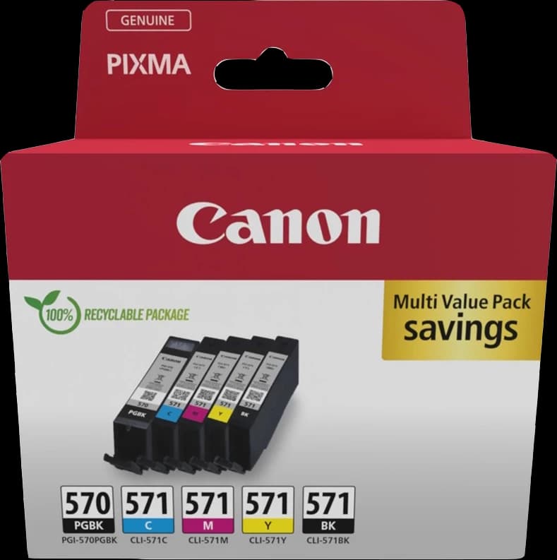 Original Canon PGI-570+CLI-571 / 0372C006 Tinte Schwarz Cyan Magenta Gelb Multipack