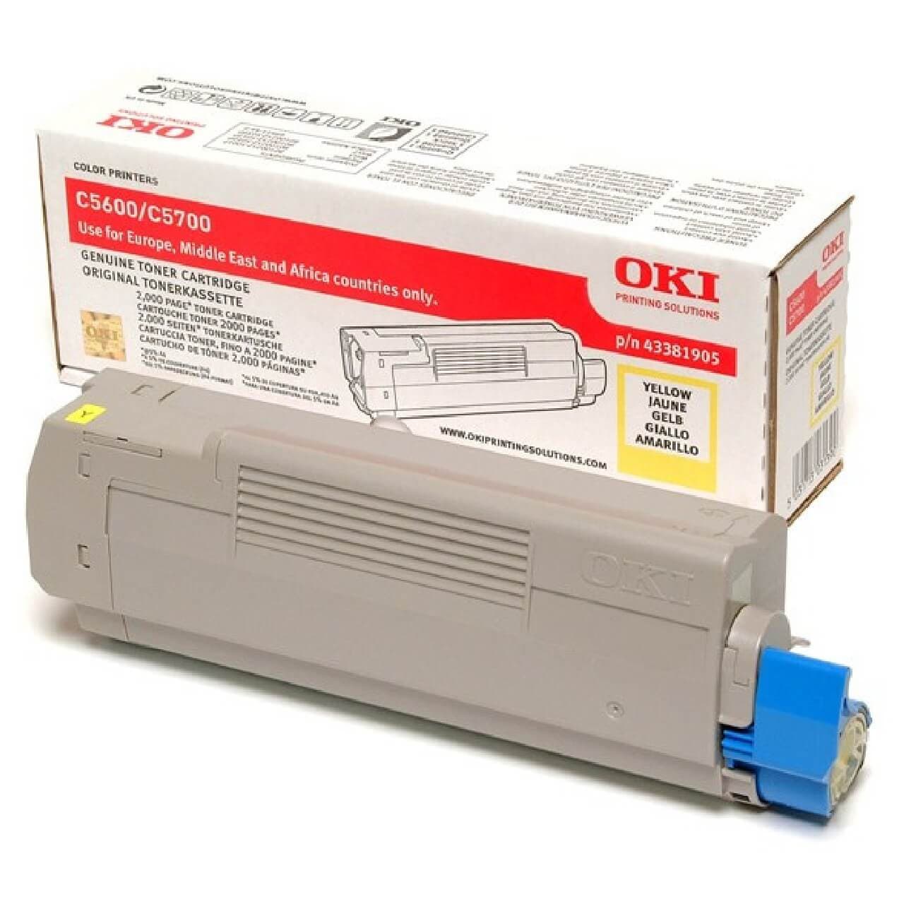 Original OKI - / 43381905 Toner Gelb bis zu 2000 Seiten
