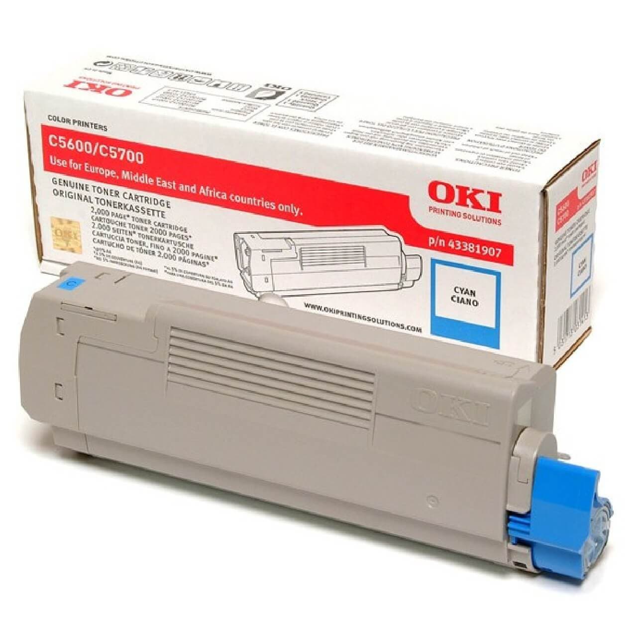 Original OKI - / 43381907 Toner Cyan bis zu 2000 Seiten