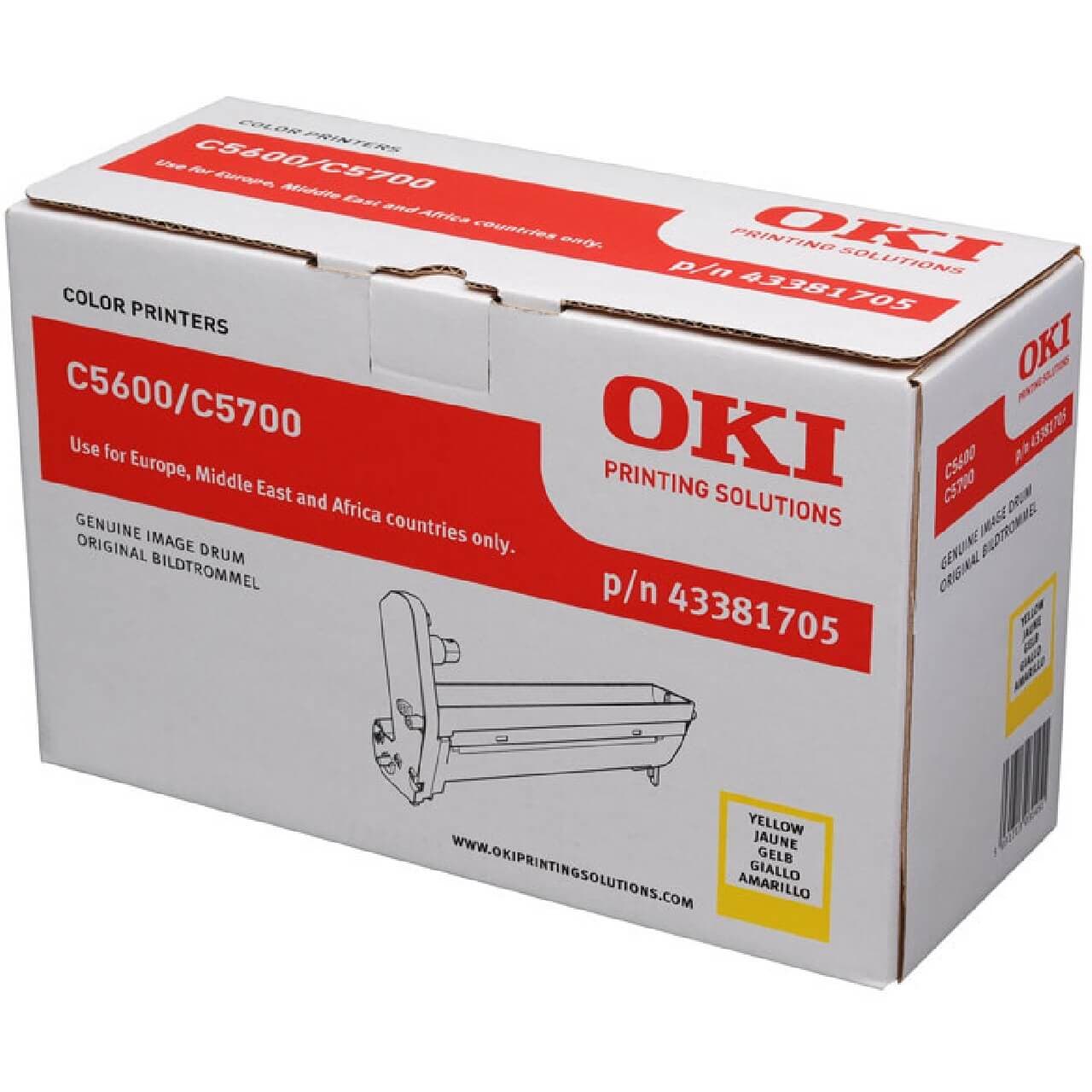 Original OKI - / 43381705 Bildtrommel (Drum-Unit) Gelb bis zu 20000 Seiten