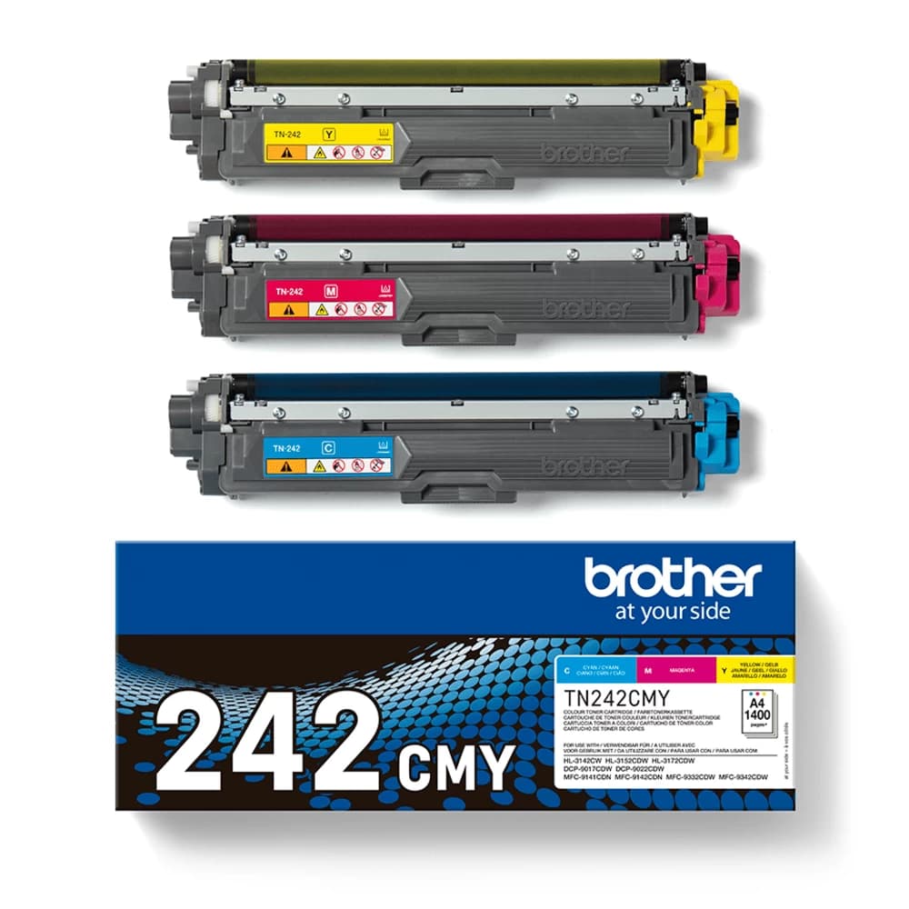 Original Brother TN-242M3 Toner Cyan Magenta Gelb bis zu 4200 Seiten 3er-Pack